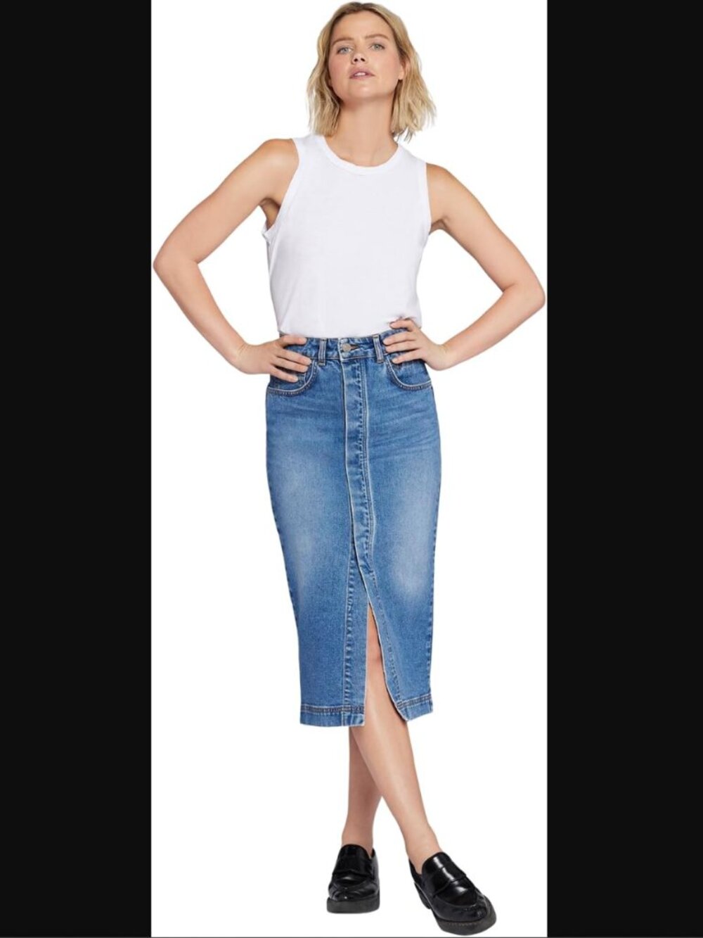 Current/Elliott Womens The Insignia Midi Skirt in Dunes | Size 28